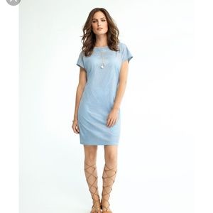 new Conrad C Womens suede Blue shift dress soze 10